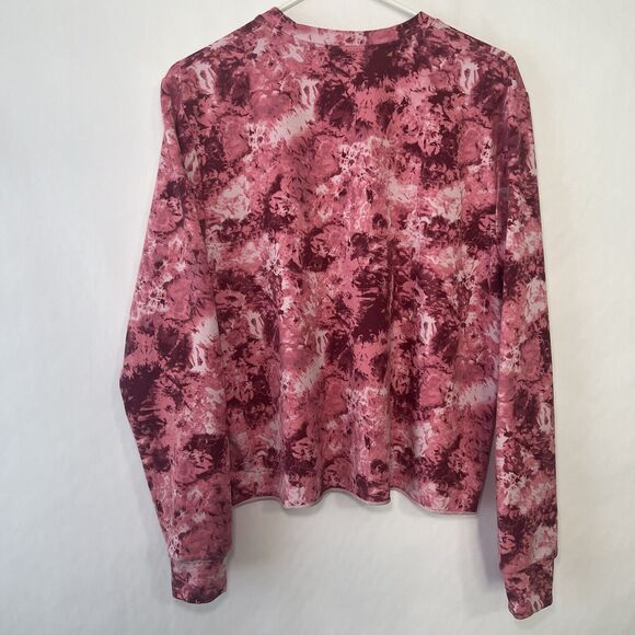 Under Armour Crewneck Cropped Sweatshirt Womens Size Large Pink Camo Long Sleeve - Picture 10 of 12